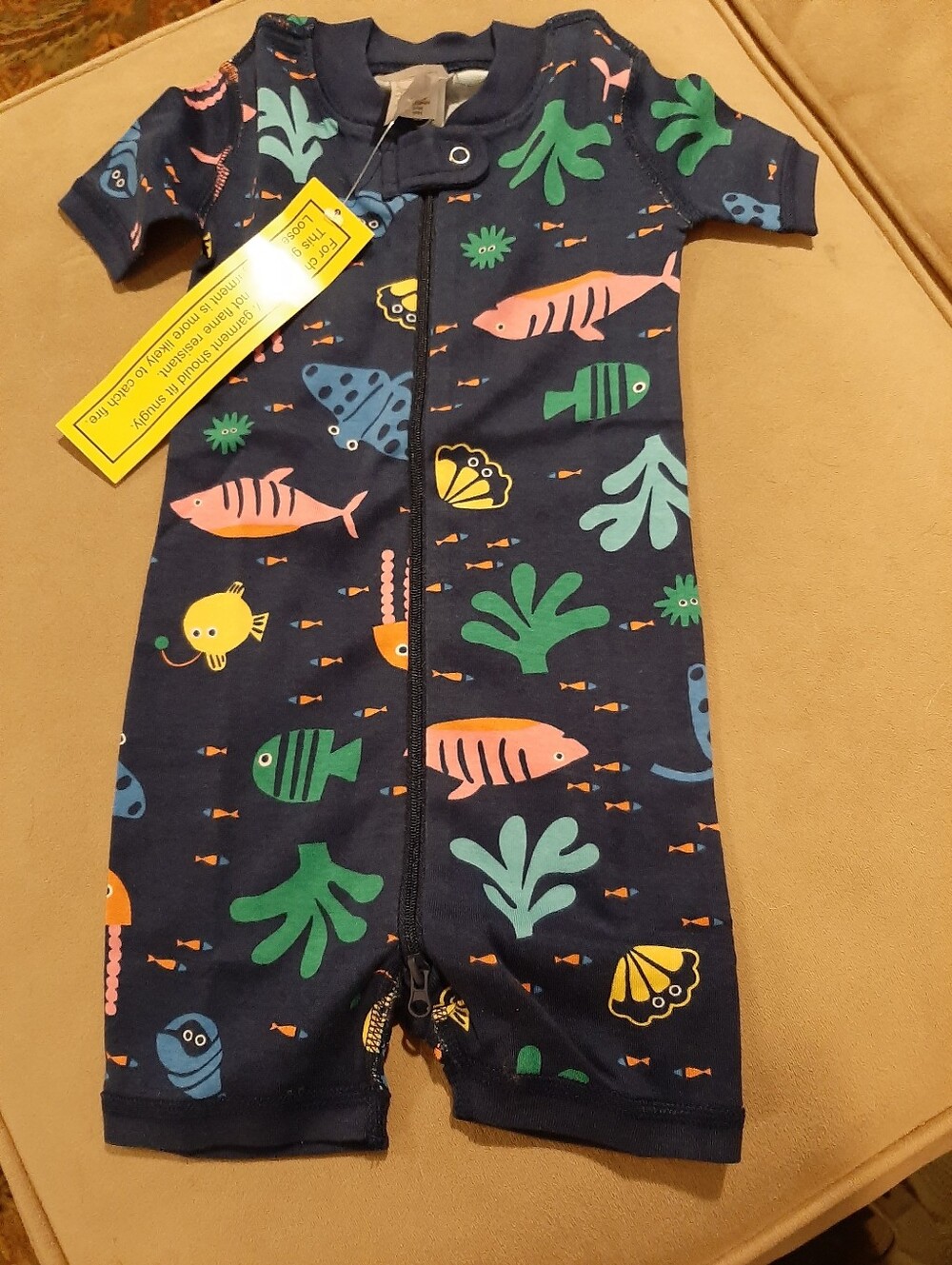 Hanna Andersson Ocean Friends Kids One-Piece Zip Up Romper New W Tags